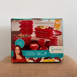 The Pioneer Woman Mazie Red Floral Food Storage Set of 20